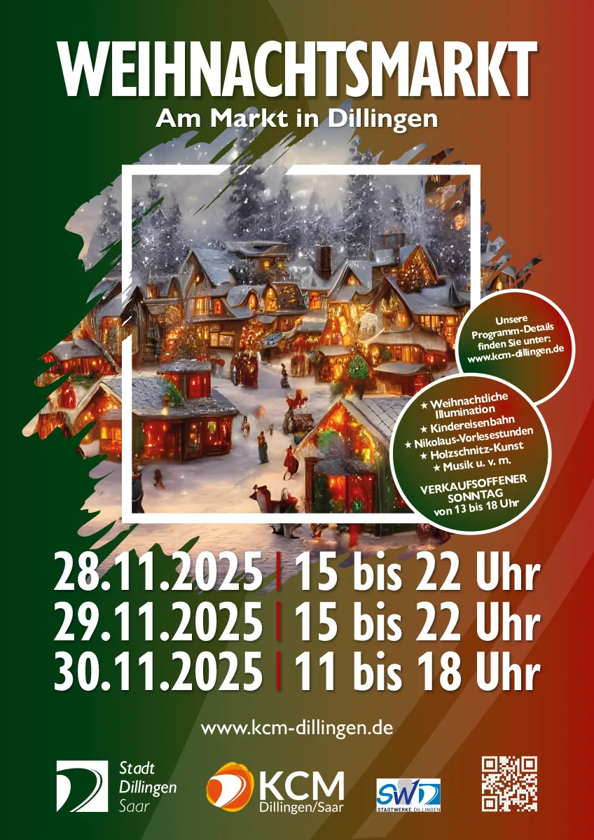 Plakat Weihnachtsmarkt Dillingen/Saar 2025